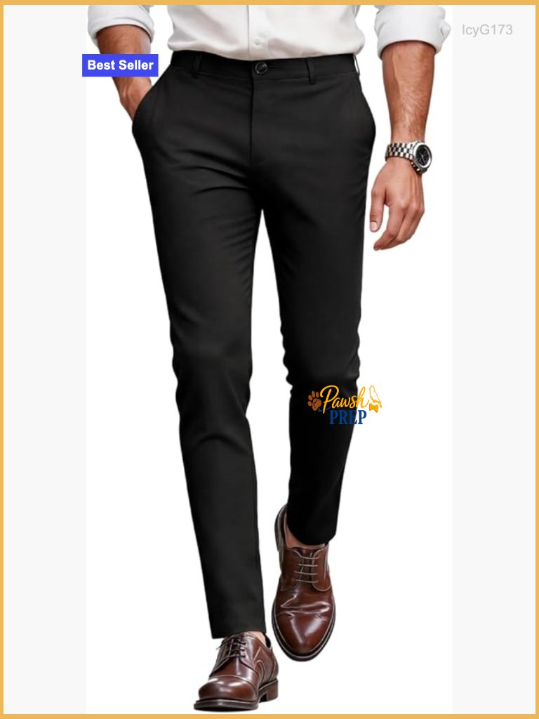 Slim Fit Stretch Chino Pants, Business Casual Dress Pants, Mid Rise, 30 Inseam